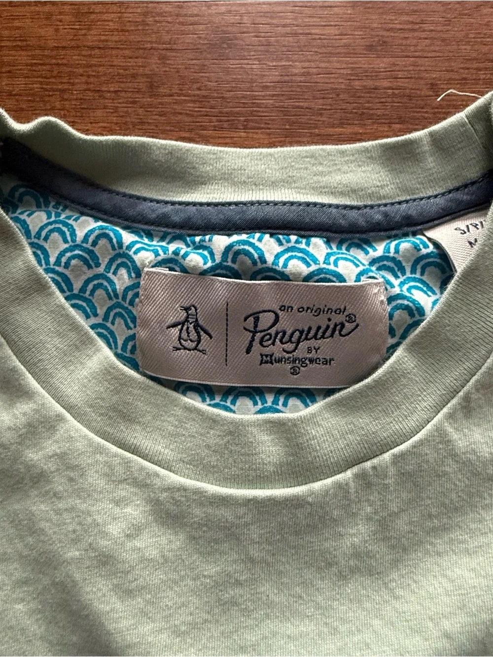Original Penguin Kids Small Green Pocket Tee Blue Trim T-Shirt